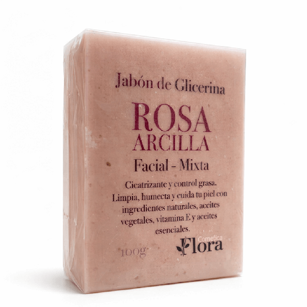 Jabón de Arcilla Rosa para Piel Mixta | Cosmética Flora