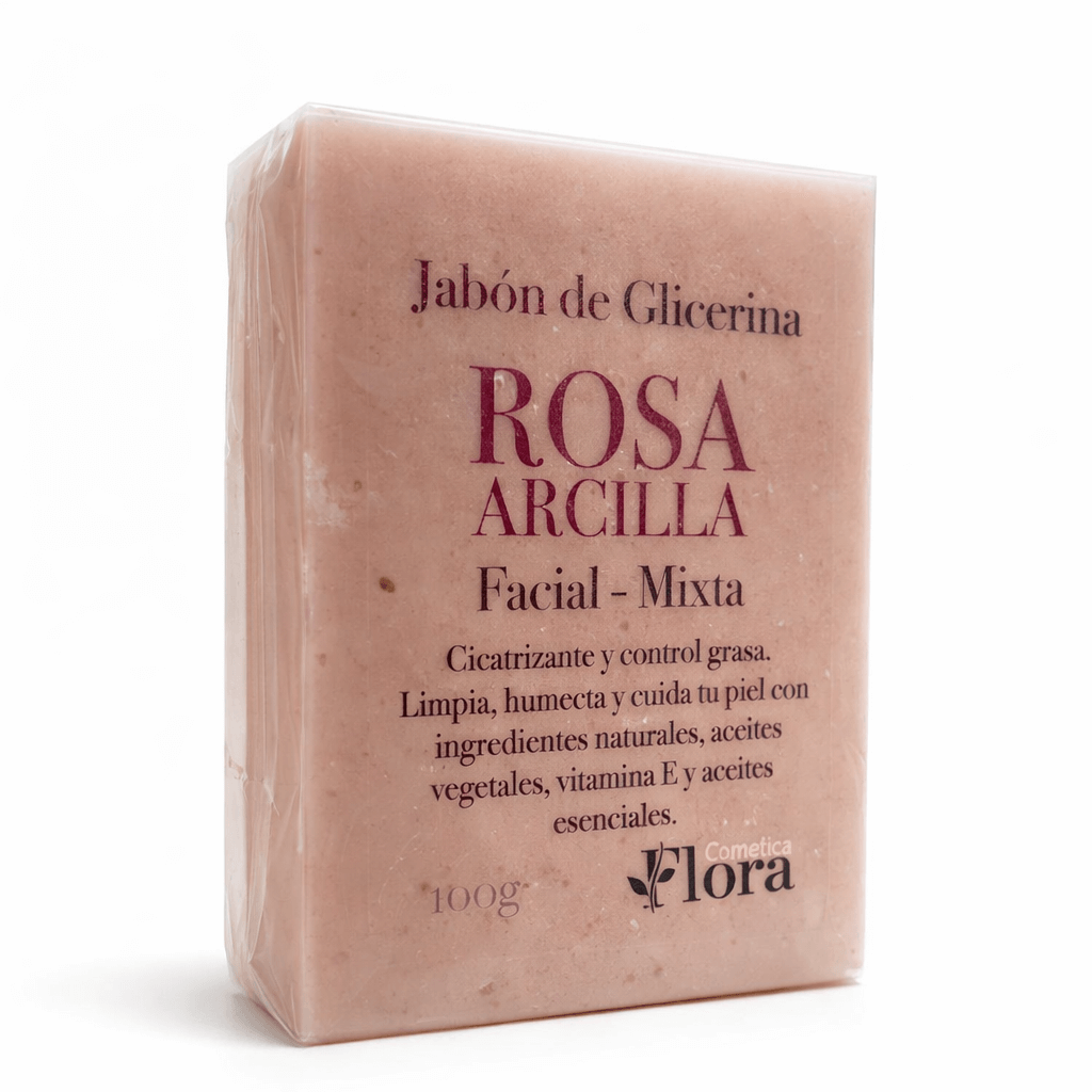 Jabón de Arcilla Rosa para Piel Mixta | Cosmética Flora
