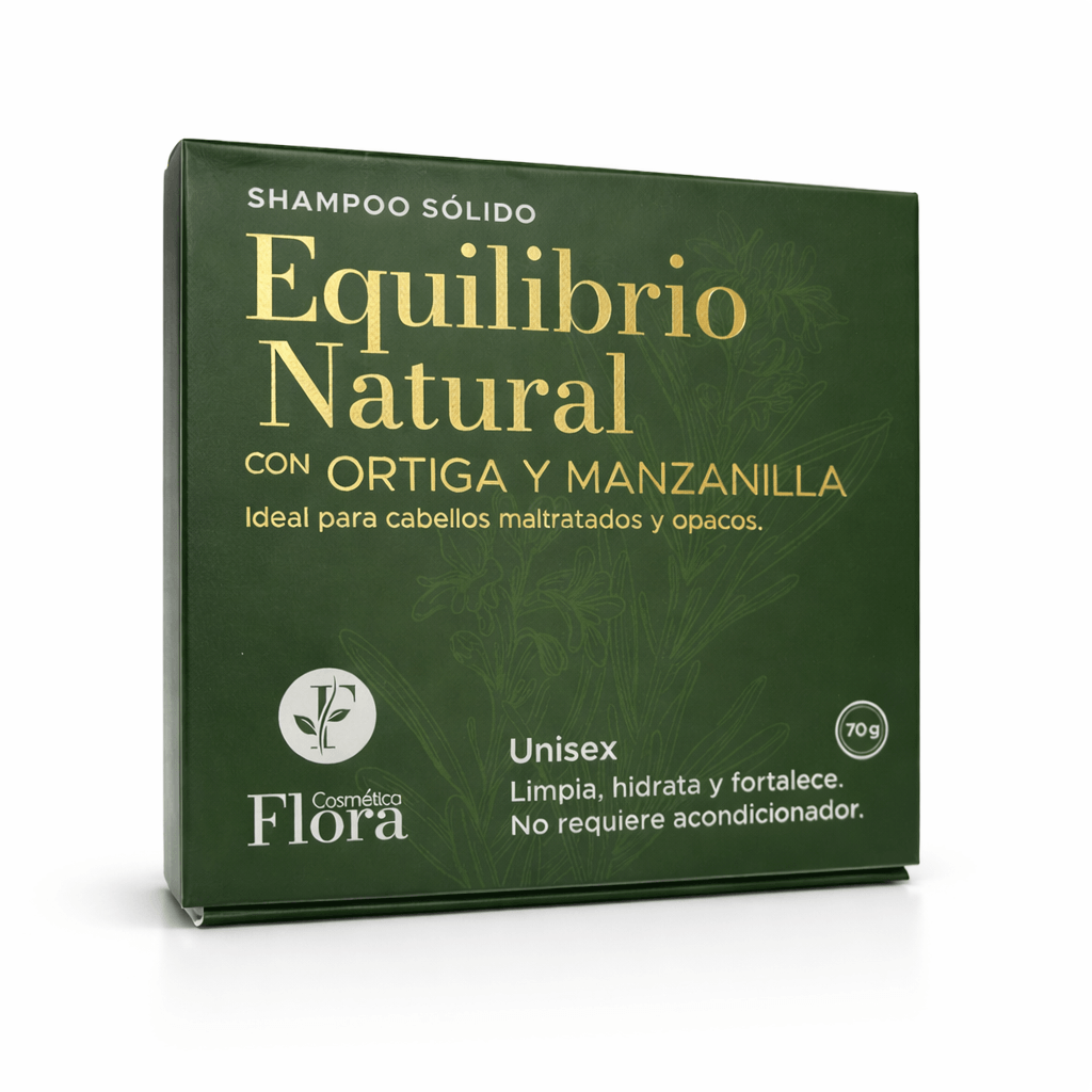 Shampoo Sólido Equilibrio Natural - Ortiga y Manzanilla | Cosmética Flora